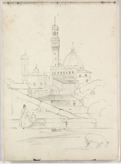 Untitled (partial view of Florence) 1831 by Thomas Cole